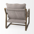 34" Gray and Brown Fabric Lounge Chair
