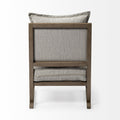32" Ash Gray and Brown Fabric Arm Chair