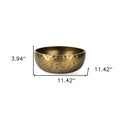 11" Antiqued Brass Hammered Artisan Round Centerpiece Bowl