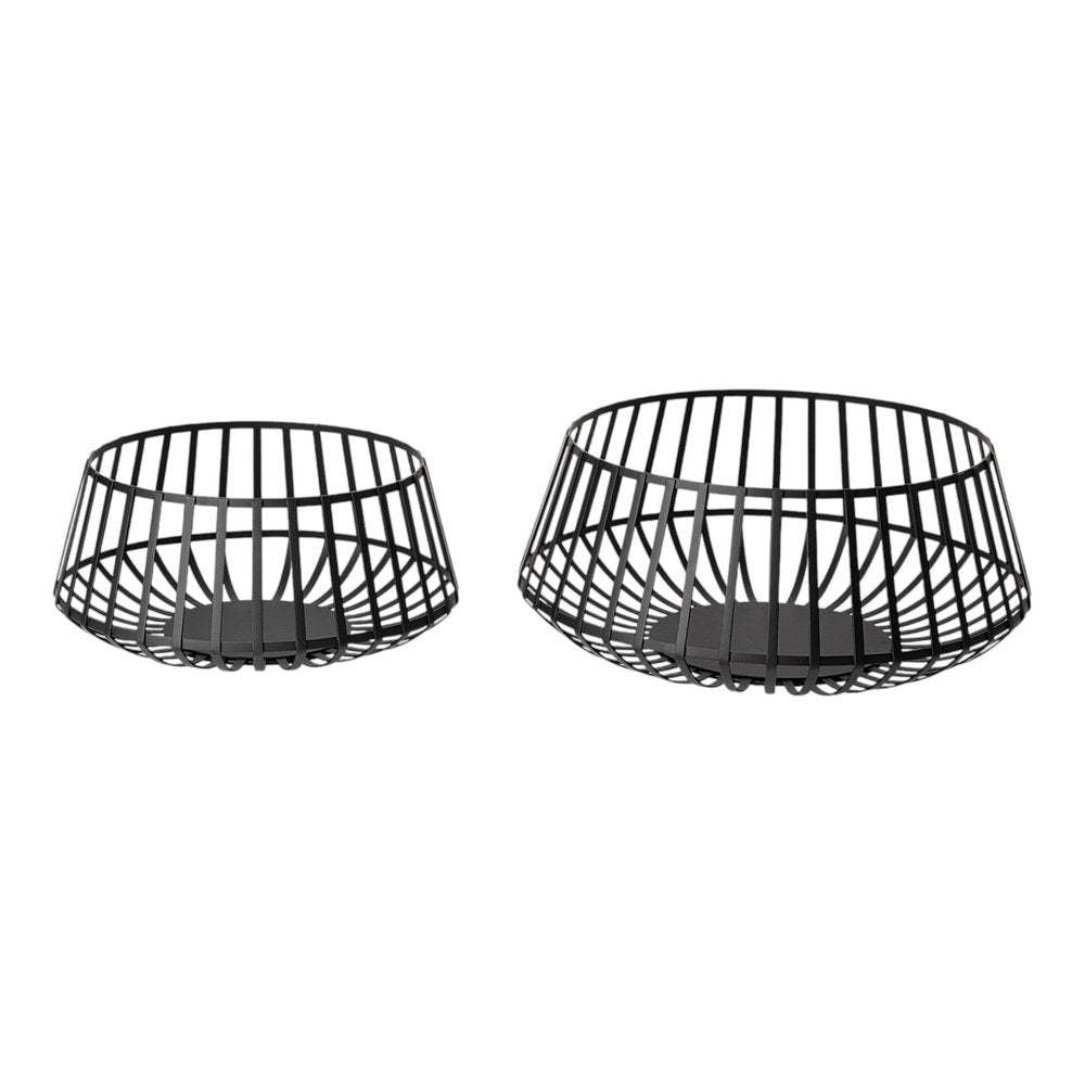 Set of Two Black Metal Decorative Bowl