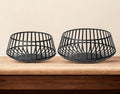 Set of Two Black Metal Decorative Bowl