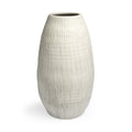 29" White Cylinder Ceramic Floor Vase