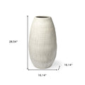 29" White Cylinder Ceramic Floor Vase