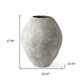 28" Tan Cylinder Ceramic Floor Vase