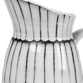 13" Black And White Ceramic Cylinder Jug Vase With Sculptural Details