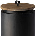 Set of Two Dark Gray Metal Decorative Canister