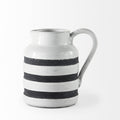 7" Blue And White Cylinder Ceramic Urns Jars