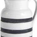 9" Blue And White Cylinder Ceramic Urns Jars