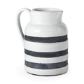 9" Blue And White Cylinder Ceramic Urns Jars