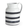 9" Blue And White Cylinder Ceramic Urns Jars