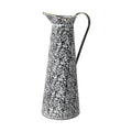 20" Black And White Cylinder Metal Urns Jars