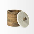 7" Brown Cylinder Solid Wood