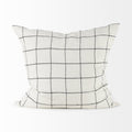 White And Black Grid Square Accent Pillow Cover