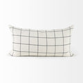 White And Black Grid Lumbar Accent Pillow Cover