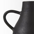 8" Black Two Handle Ceramic Jug Vase