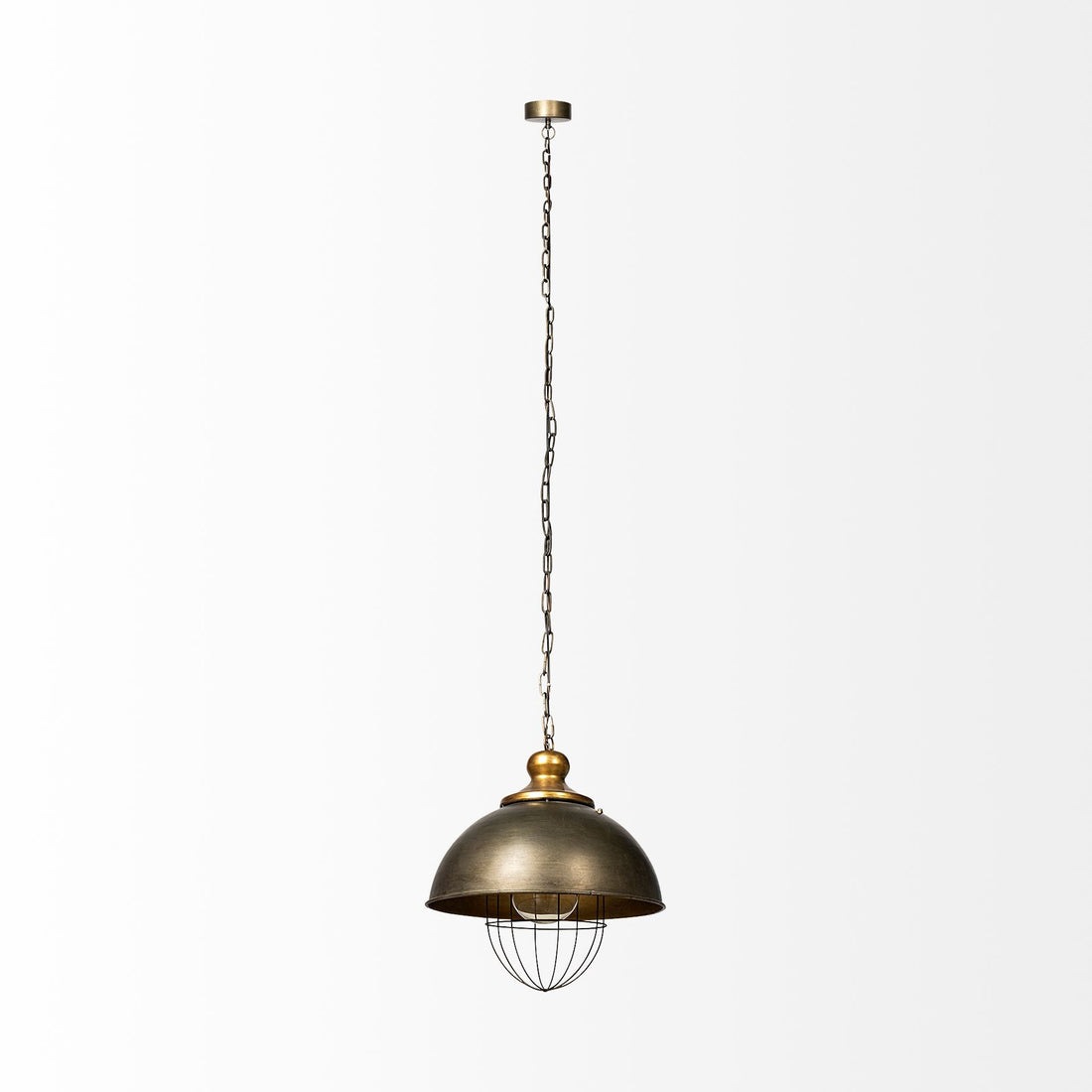 Rustic Gold Ton Metal Dome Hanging Light