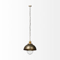 Rustic Gold Tone Metal Dome Hanging Light