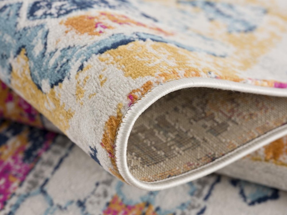 8' X 10' Gold and Ivory Southwestern Area Rug