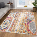 8' X 10' Gold and Ivory Southwestern Area Rug