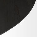 32" Dark Brown and Black Solid Wood and Iron Round Pedestal Coffee Table