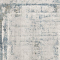 5' X 7' Blue and Ivory Abstract Area Rug