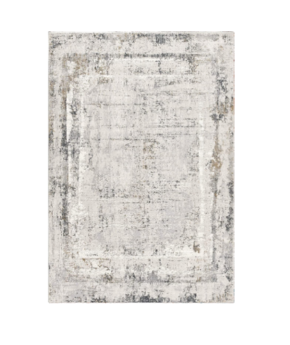 4' X 6' Gray and Ivory Abstract Power Loom Area Rug