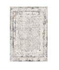 5' X 8' Gray and Ivory Abstract Power Loom Area Rug