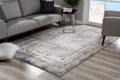 5' X 8' Gray and Ivory Abstract Power Loom Area Rug