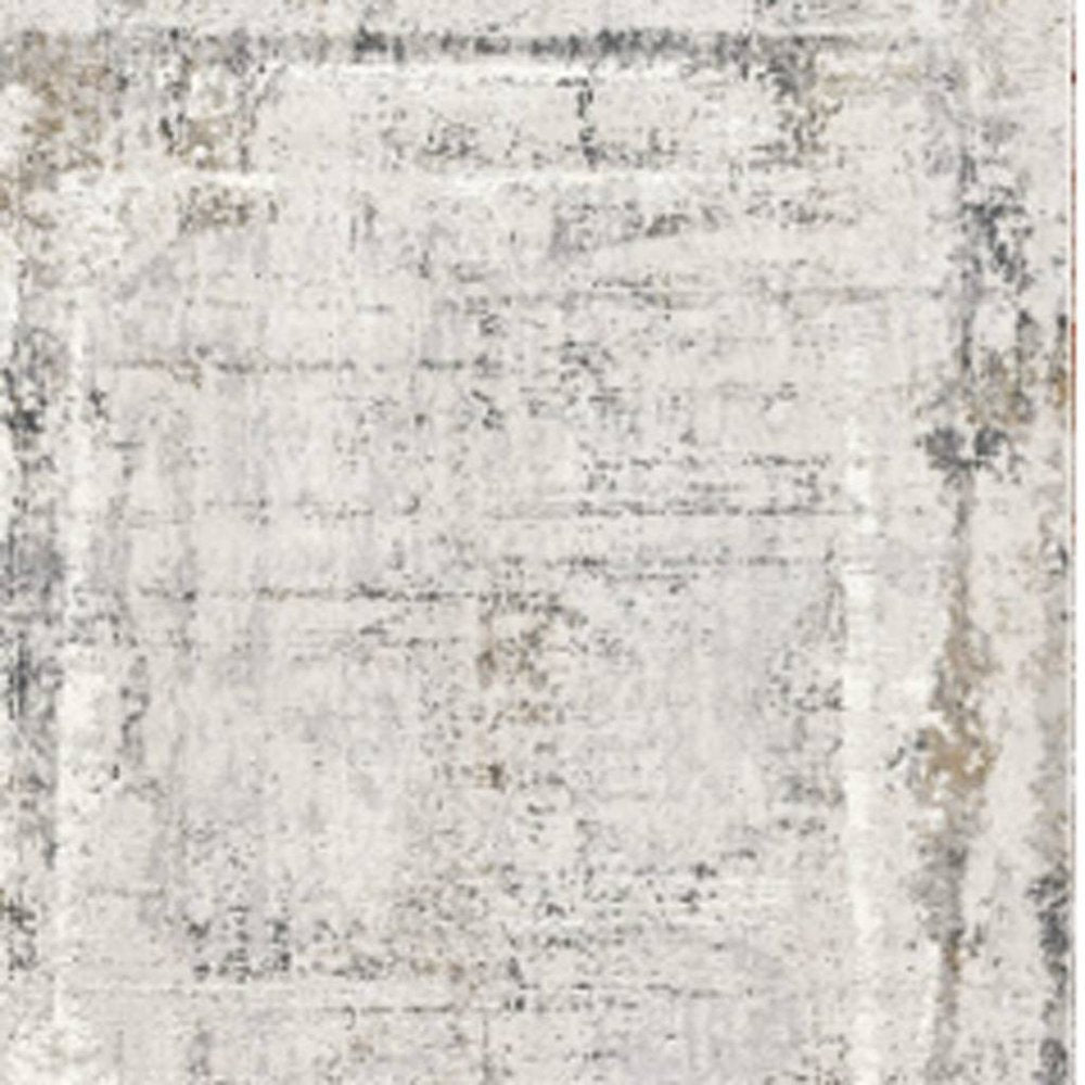 5' X 8' Gray and Ivory Abstract Power Loom Area Rug