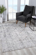 5' X 7' Gray and Ivory Abstract Area Rug