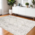 5' X 7' Gray and Ivory Abstract Area Rug