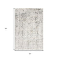 5' X 7' Gray and Ivory Abstract Area Rug