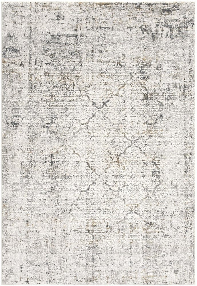 5' X 7' Gray and Ivory Abstract Area Rug