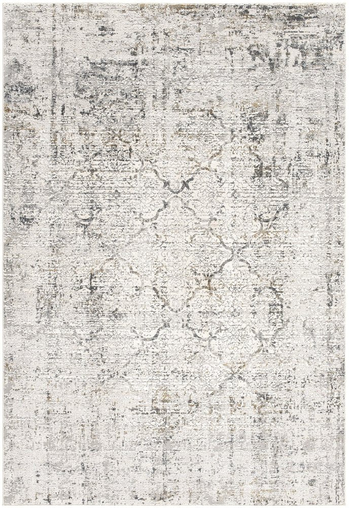 5' X 7' Gray and Ivory Abstract Area Rug