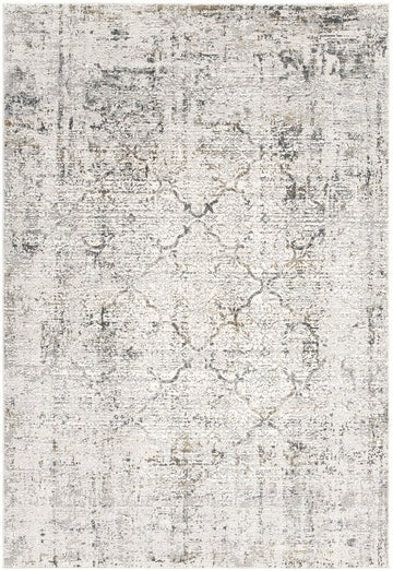 5' X 7' Gray and Ivory Abstract Area Rug