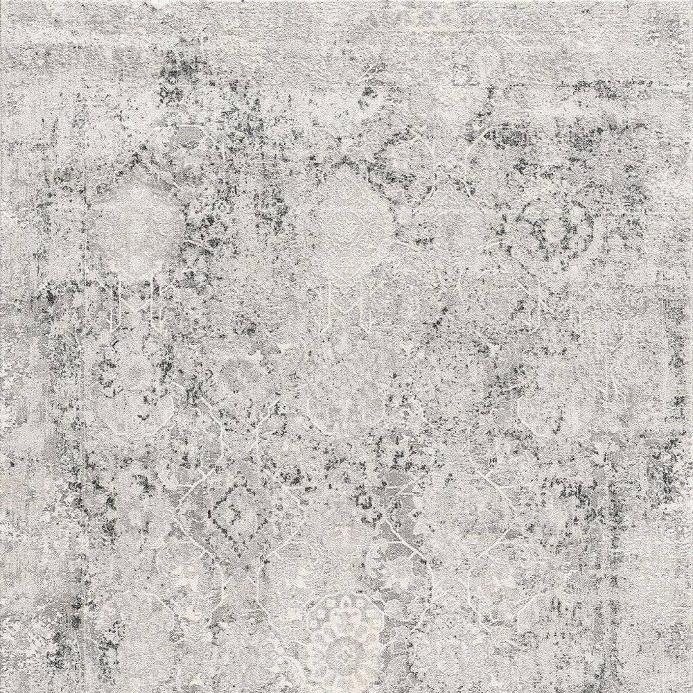 5' X 7' Gray and Ivory Abstract Area Rug