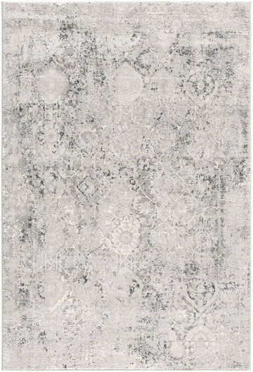 5' X 7' Gray and Ivory Abstract Area Rug