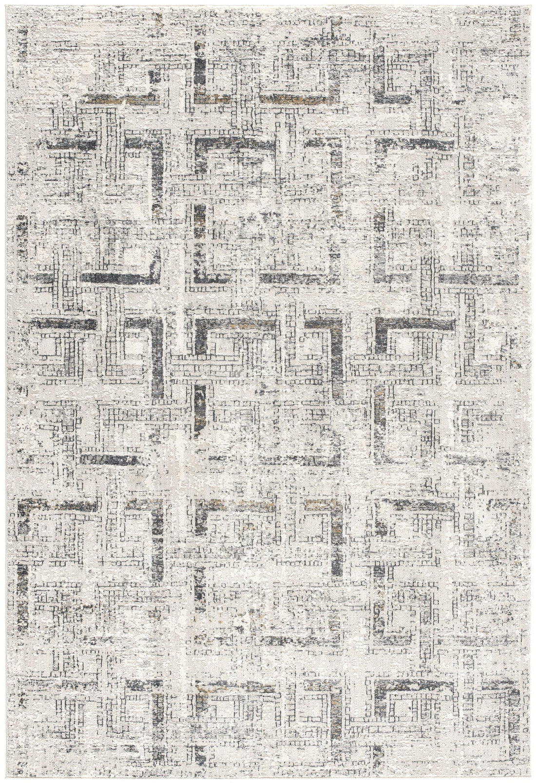 4' X 6' Gray and Ivory Abstract Power Loom Area Rug