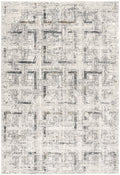 5' X 8' Gray and Ivory Abstract Power Loom Area Rug