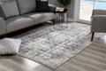 5' X 8' Gray and Ivory Abstract Power Loom Area Rug