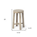 26" Brown Solid and Manufactured Wood Backless Counter Height Bar Chair