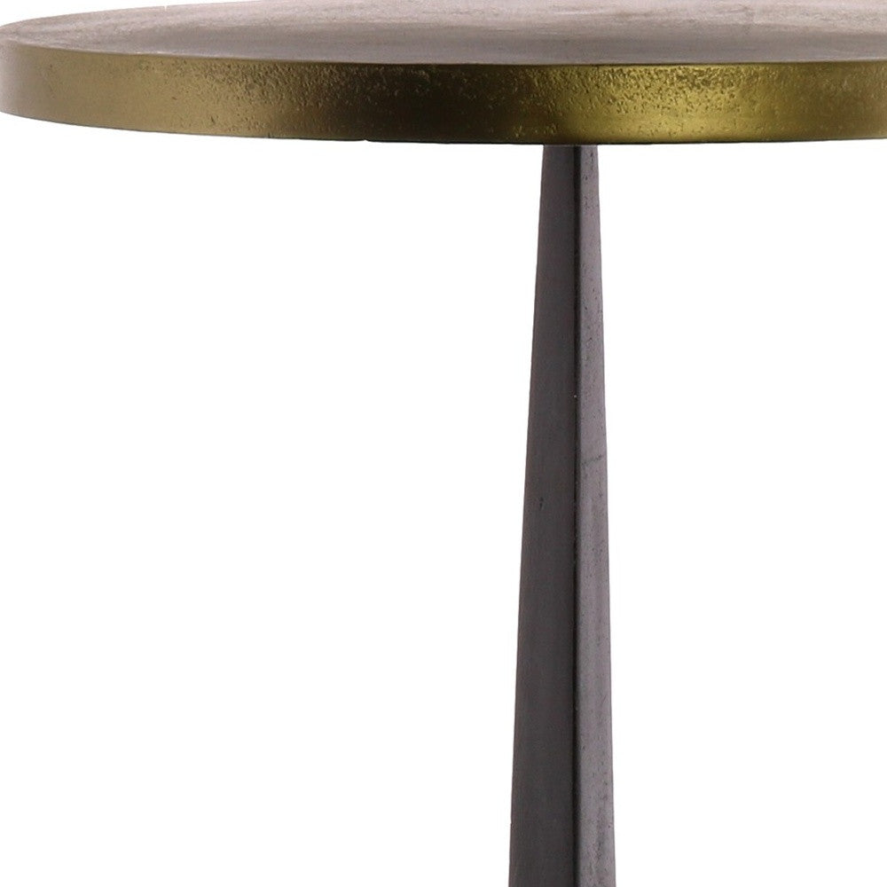 Distressed Iron End Table - Antique Bronze