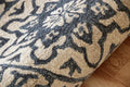 2' X 4' Navy And White Decorative Hearth Rug