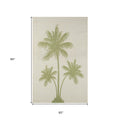 5' X 7' Beige And Green Palm Tree Indoor Outdoor Area Rug