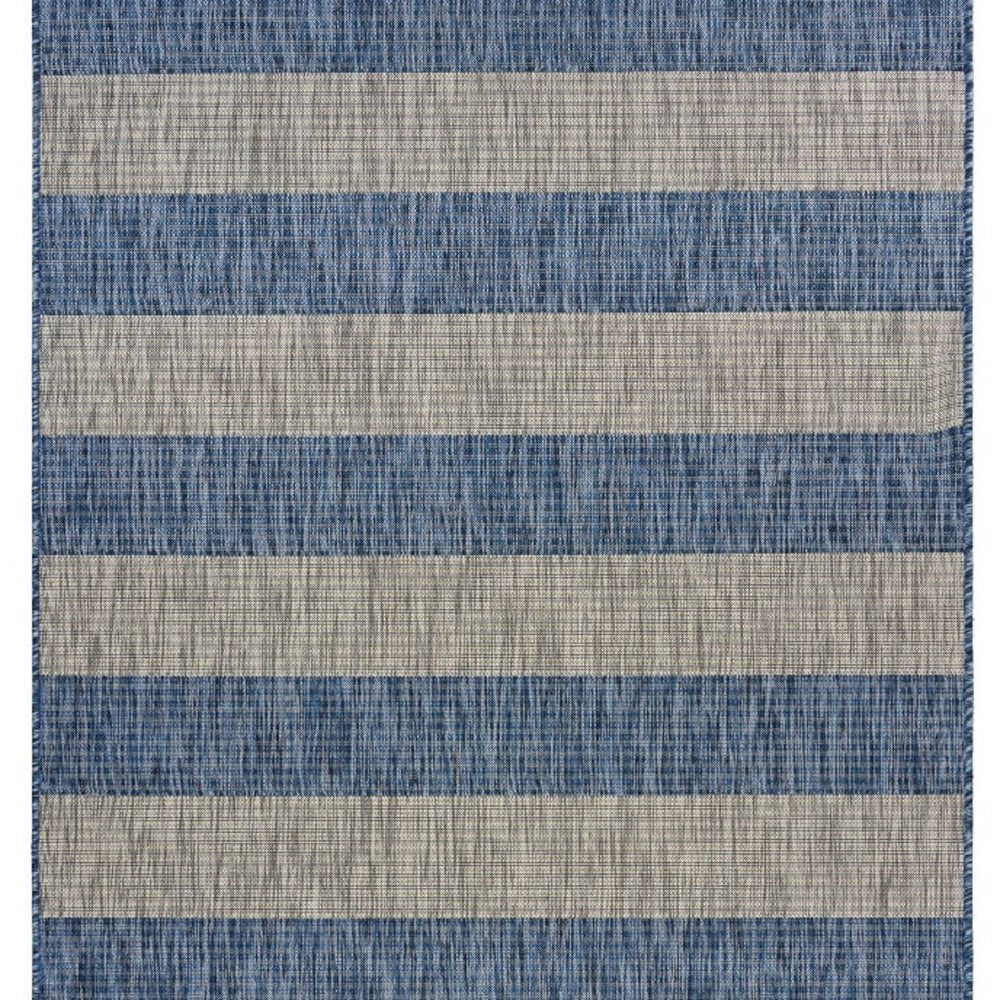 8' X 10' Blue And Gray Indoor Outdoor Area Rug