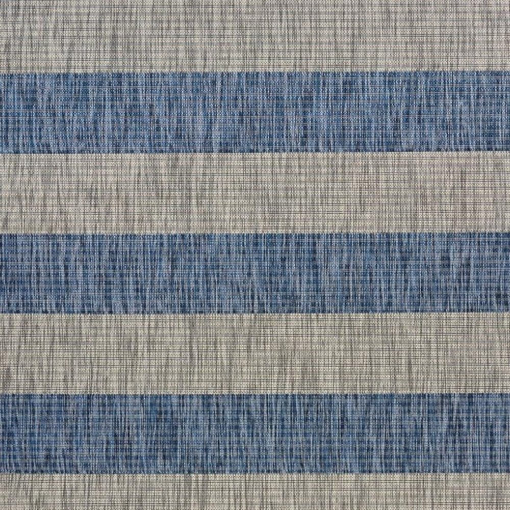 8' X 10' Blue And Gray Indoor Outdoor Area Rug