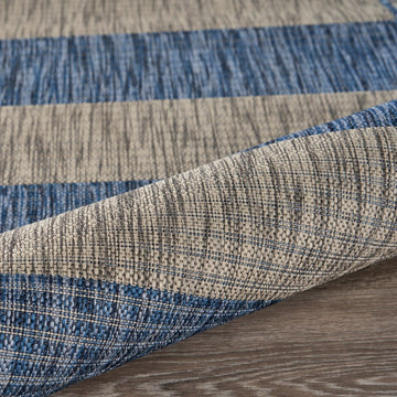 8' X 10' Blue And Gray Indoor Outdoor Area Rug