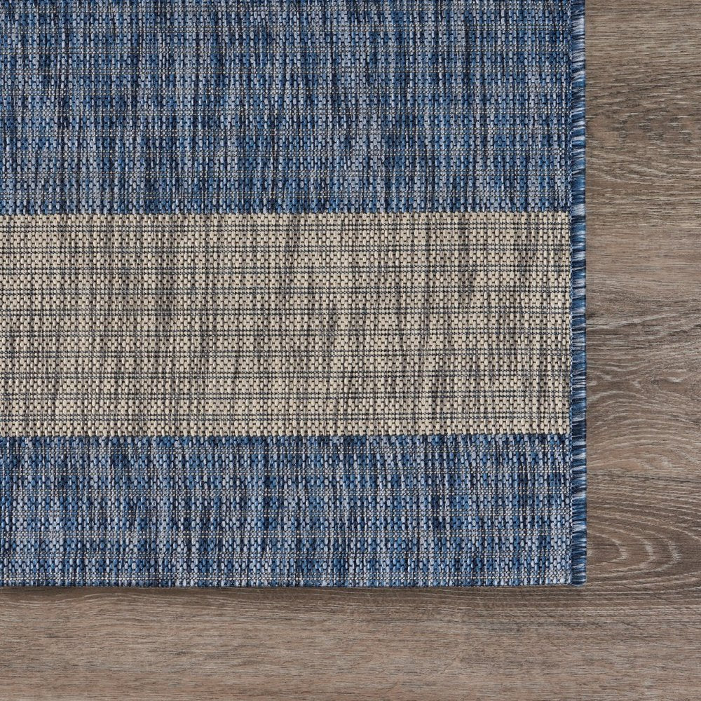 8' X 10' Blue And Gray Indoor Outdoor Area Rug