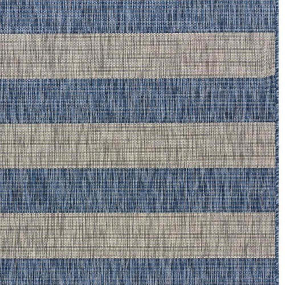 8' X 10' Blue And Gray Indoor Outdoor Area Rug