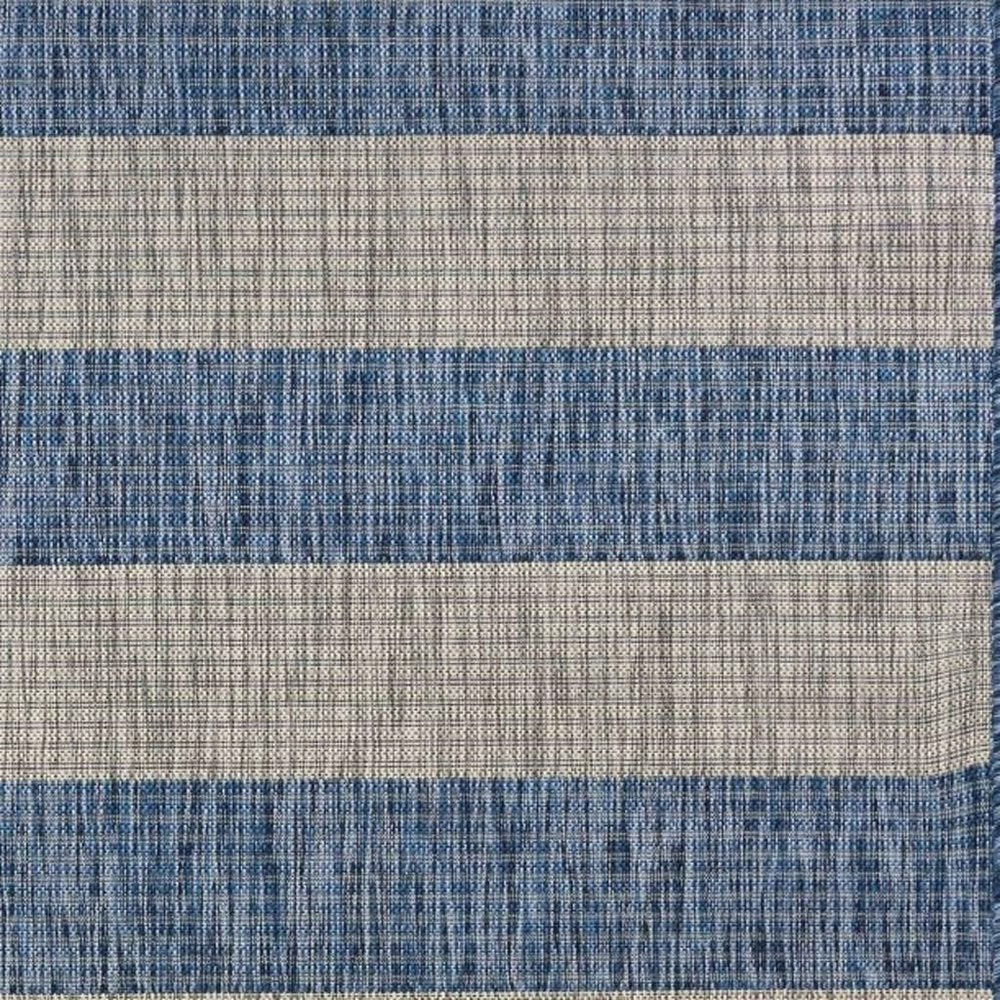 8' X 10' Blue And Gray Indoor Outdoor Area Rug